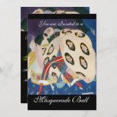 NOCTURNE MIT MASKS ,MARDI GRAS MASQUERADE BALL EINLADUNG (Vorne/Hinten)
