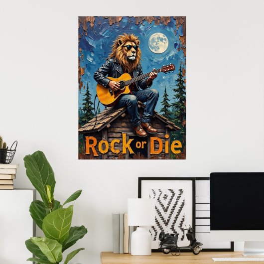 Nocturne Rock: Rooftop King Poster (Heimbüro)