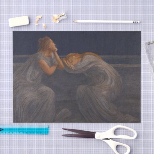 Nocturne (Stille) von Gaetano Previati Seidenpapier (Handwerk)