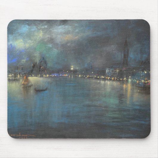 Nocturne von Venedig (von Glenn Cooper Henshaw) Mousepad (Vorne)