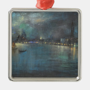 Nocturne von Venedig (von Glenn Cooper Henshaw) Ornament Aus Metall