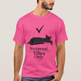 Nocturnieren Vibes Only Cat T - Shirt Minimalistis