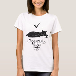 Nocturnieren Vibes Only Cat T - Shirt Minimalistis