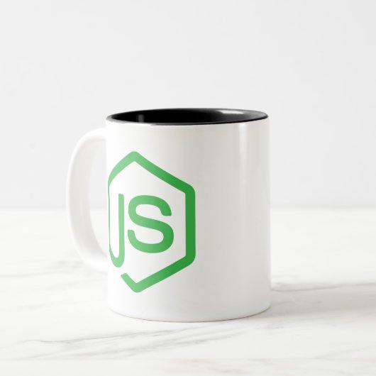 Nodejs Logo Javascript-Web-Entwickler Zweifarbige Tasse (Vorderseite Links)