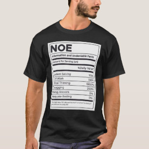 Noe Nutrition Information Problem lösen Harte T-Shirt