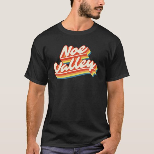 Noe Valley Retro Rainbow Classic T-Shirt (Vorderseite)