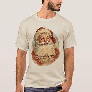 Noel am Kamin — Vintage-Weihnachtskarte von Santa T-Shirt