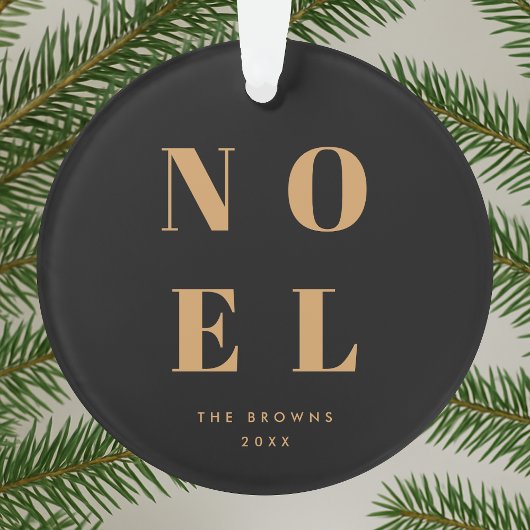 Noel Black and Gold Trendy Stylish Christmas Ornament