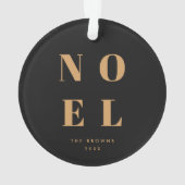 Noel Black and Gold Trendy Stylish Christmas Ornament (Rückseite)