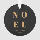 Noel Black and Gold Trendy Stylish Christmas Ornament (Vorderseite)