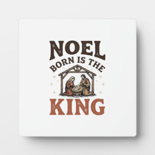 Noel Born Is the King Vintage Nativity Weihnachten Fotoplatte