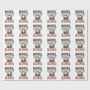 Noel Born Is the King Vintage Nativity Weihnachten Geschenkpapier
