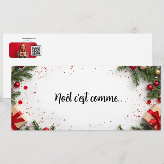 Noel c'est comme... Carte à QR code surprise (Vorne/Hinten)