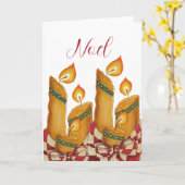 "Noel" Christmas Candle greeting card Karte (Gelbe Blume)
