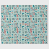 Noel Christmas Holiday Mixed Typography Pattern Geschenkpapier (Flach)