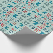 Noel Christmas Holiday Mixed Typography Pattern Geschenkpapier (Ecke)