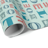 Noel Christmas Holiday Mixed Typography Pattern Geschenkpapier (Rolleneckpunkt)