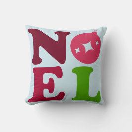 Noel Cute Festive Retro Blue Christmas Kissen
