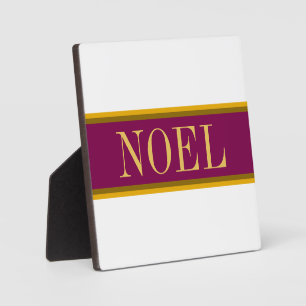NOEL Festliches Burgunder-Rot-Weiß-Feiertagsstreif Fotoplatte