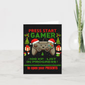 Noel Fun Gamer - Press Start For Christmas Karte (Vorderseite)
