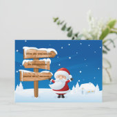 Noël Invitation de fête de vacances de Santa Einladung (Stehend Vorderseite)