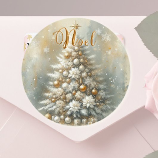Noel-Klassik-Rundaufkleber Runder Aufkleber