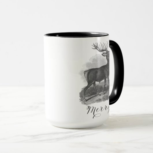 Noel mug with an beautiful antique deer etching. tasse (VorderseiteRechts)