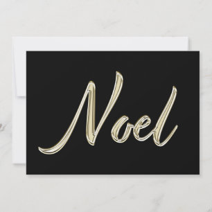 Noel Name white gold Handwriting Karte