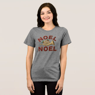 Noel Noel Retro-Feiertags-Wortkunst Tri-Blend Shirt