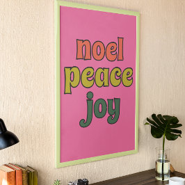 Noel Peace Joy Retro 1970s Style Poster