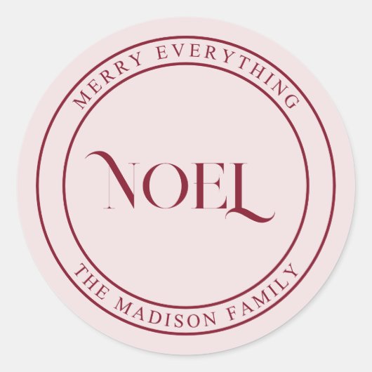 Noel Playful Vintage Christmas Runder Aufkleber (Vorderseite)