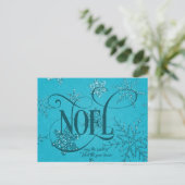 NOEL Script Christmas  Postkarte (Stehend Vorderseite)