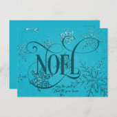 NOEL Script Christmas Postkarte (Vorne/Hinten)