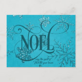 NOEL Script Christmas  Postkarte (Vorderseite)