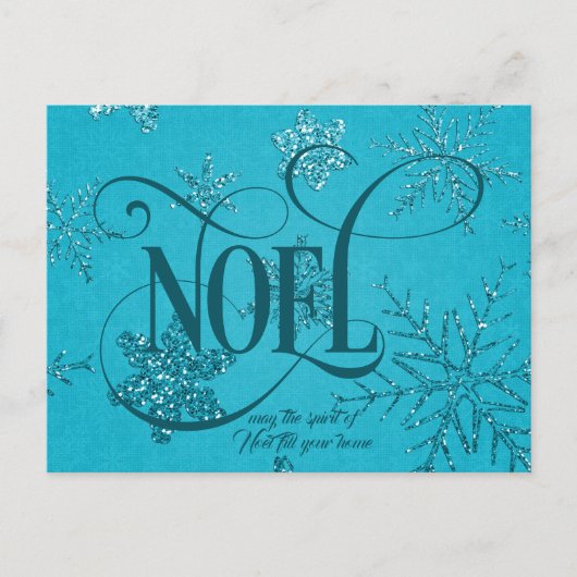 NOEL Script Christmas  Postkarte (Vorderseite)