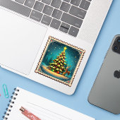 Noel-Stempel Aufkleber (Laptop mit iPhone)