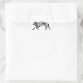 Noel Stretch, Lang und Leicht Quadratischer Aufkleber (Tasche)