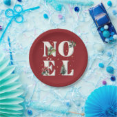 Noël Textdesign mit wunderschönen Winter-Pflanze Pappteller (Party)