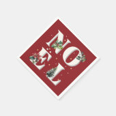 Noël Textdesign mit wunderschönen Winter-Pflanze Serviette (Ecke)