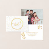 Noël Typografie Script Modernes Foto Weihnachten Folienkarte (Anzeige)