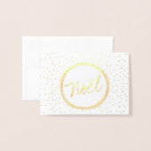 Noël Typografie Script Modernes Foto Weihnachten Folienkarte (Vorderseite mit Umschlag)