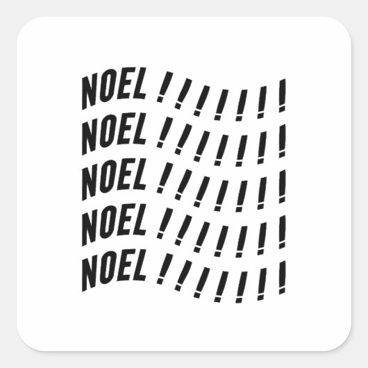 Noel Typography Quadratischer Aufkleber (Vorderseite)