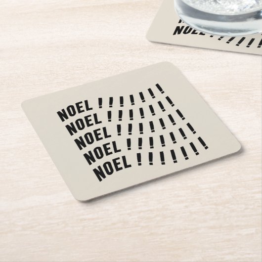 Noel Typography Rechteckiger Pappuntersetzer (angewinkelt)