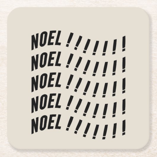 Noel Typography Rechteckiger Pappuntersetzer (Vorderseite)