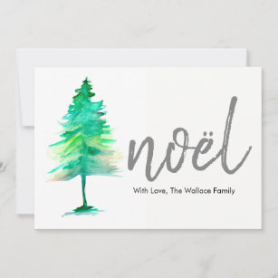Noël, Weihnachtsbaum der Wasserfarbe, Urlaub Feiertagskarte