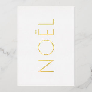 Noël White gold minimalistische Typografie elegant Folien Feiertagskarte