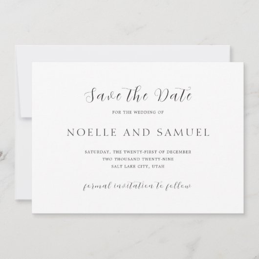Noelle Elegant Wedding Save The Date (Vorderseite)