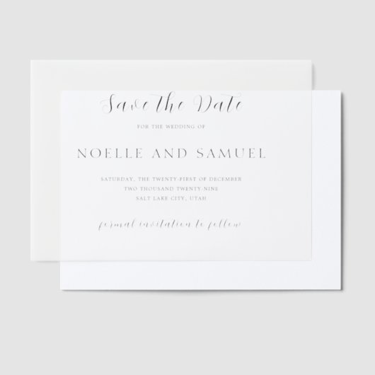 Noelle Elegant Wedding Save the Date Pergament Einladungen (Versetzt)