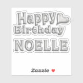Noelle Happy Birthday silver Aufkleber Sticker (Blatt)