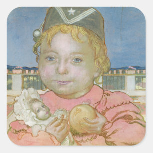 Noelle in Fiesole, 1898 Quadratischer Aufkleber